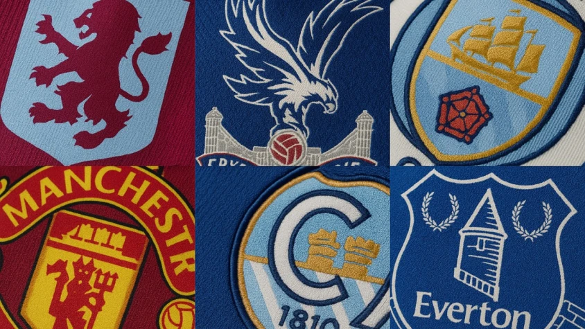 Logo ASTON VILLA - CRYSTAL PALACE - MAN CITY - MAN UNITED - EVERTON