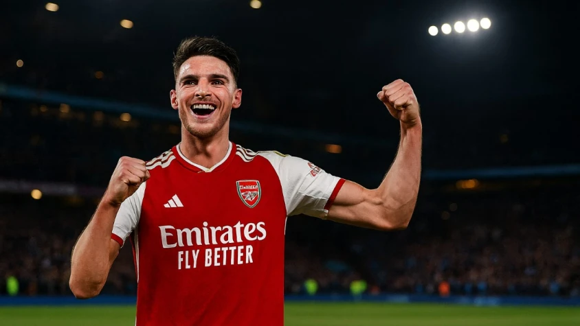 Declan Rice in Aston Villa Stadium